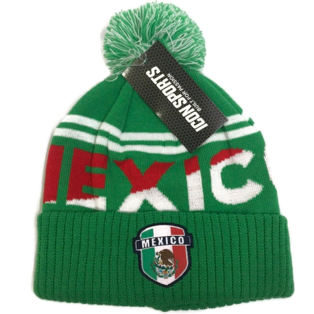 Mexico BEANIE  soccer beanie made for fans: GREEN